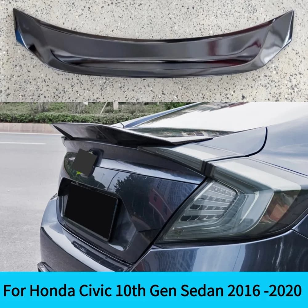 For Honda Civic 10th Gen Sedan 2016 -2020 Style Car Rear Trunk Lid Lip Bodykit Spoiler Tail Wing Decoration Accessories