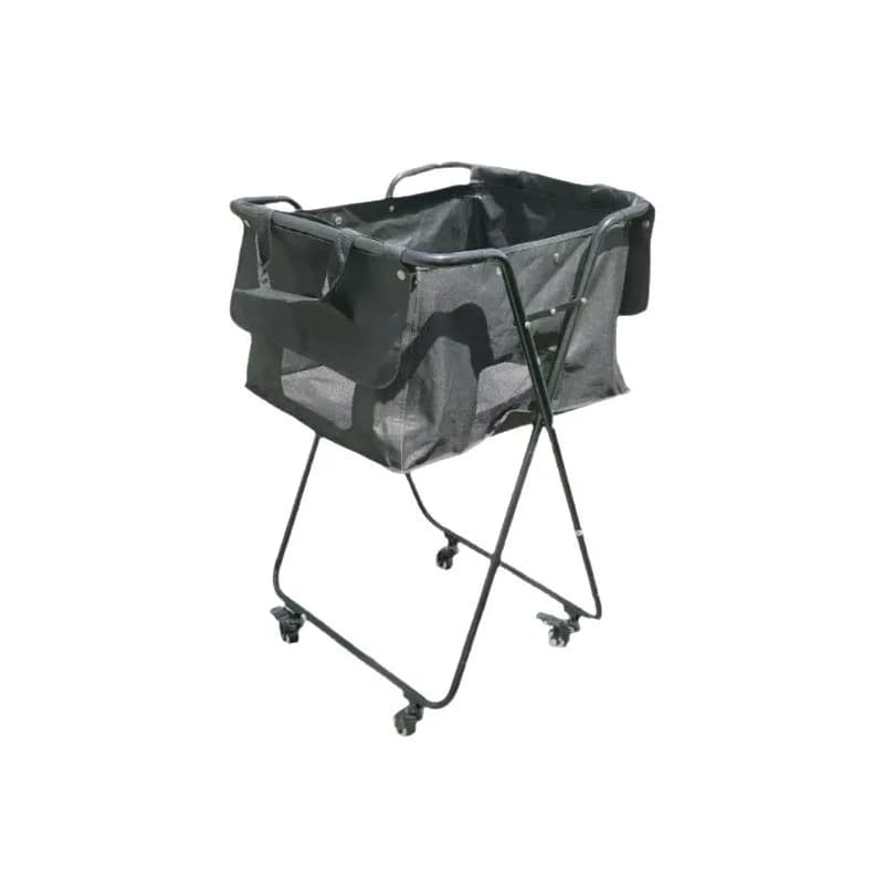 Portable Foldable Pickleball Ball Cart Tennis Hopper Large Capacity Rolling Ball Collector