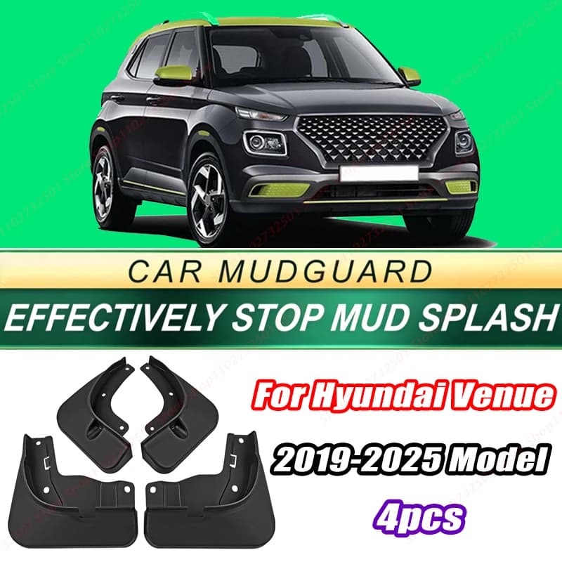 For Hyundai Venue 2019-2025 Model 4PCS Front Rear Mud Flaps Splash Guards Fender Mudguards Auto Accessories