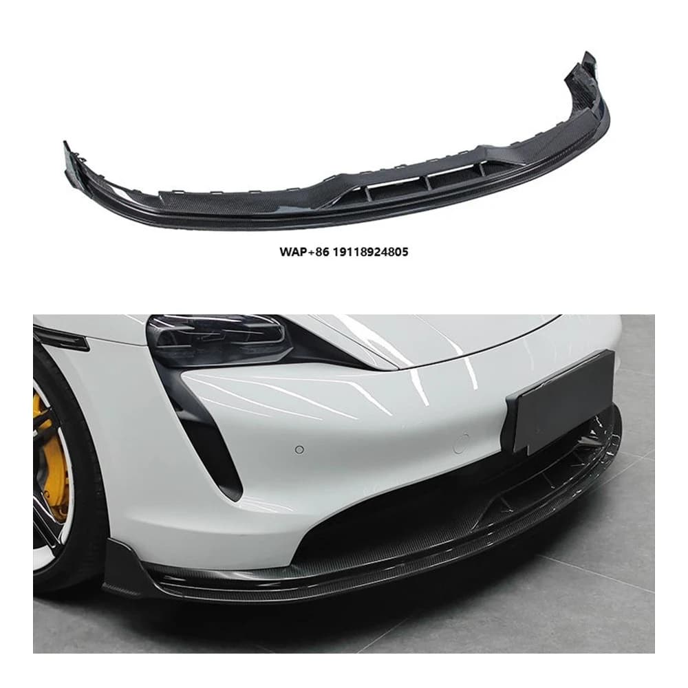 New Carbon Fiber Front Lip Diffuser Splitter Spoiler Bumper Parts Kit for-Porsche Taycan Cross Turismo Car Body