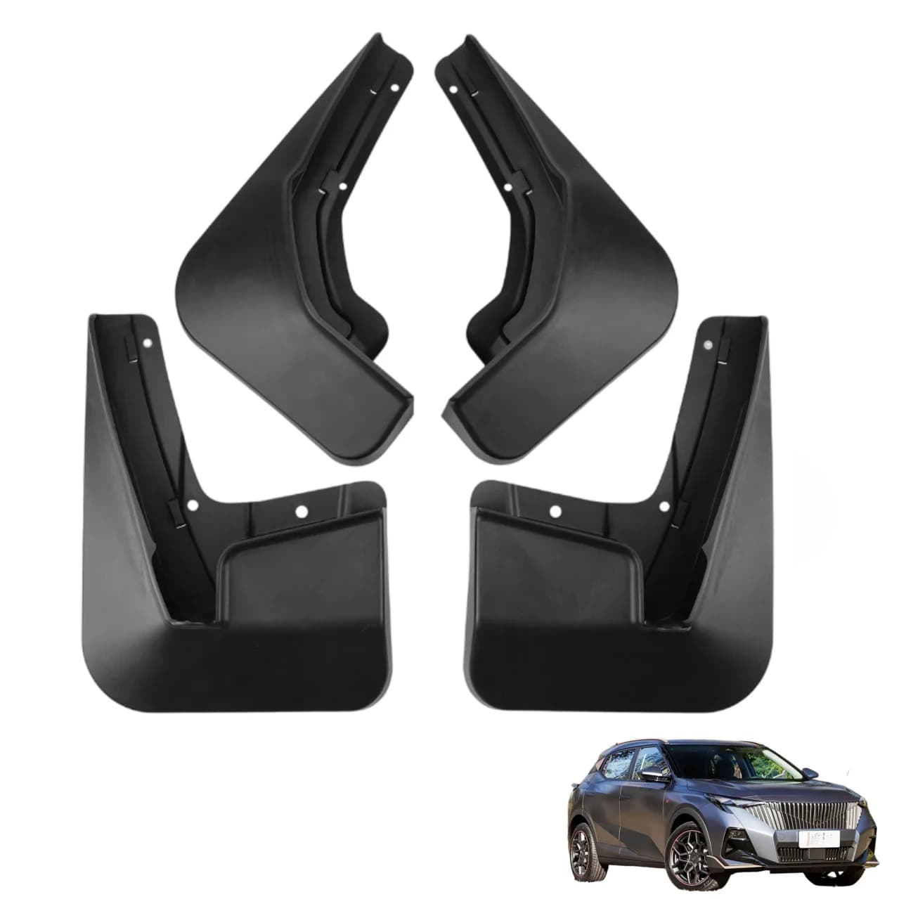 For GS3 R-Style 2023-2024 Car Mudguard Decorative Panel 4Pcs Tire Mudguard Black Wheel Hub Mudguard Beautify