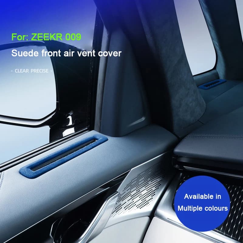 4pcs For Zeekr 009 2022 2023 2024 2025 Super Suede Front front air vent cover Frame interior sticker Protection Accessories