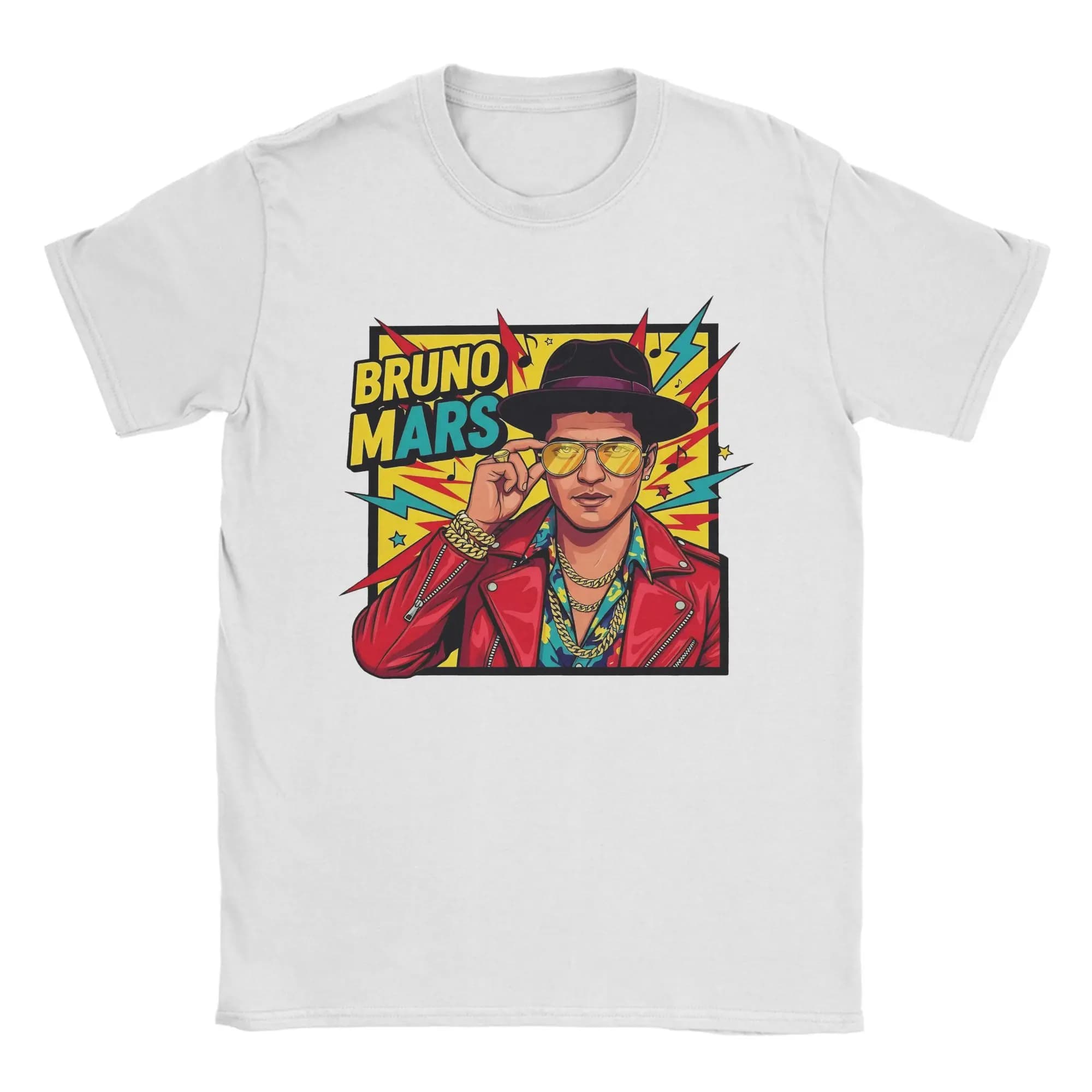 Rapper Bruno Mars T Shirt Men Pure Cotton Funny T-Shirts Crew Neck  Tee Shirt Short Sleeve Clothing Plus Size