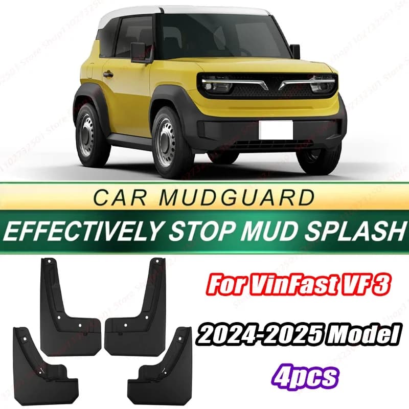 For VinFast VF 3 2024-2025 Model 4PCS Front Rear Mud Flaps Splash Guards Fender Mudguards Auto Accessories