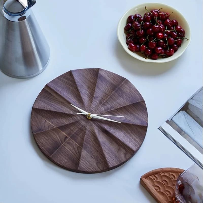 T*-Wooden Wooden Wall Clocks Round Simple Fashion Design Silent Creative Fashion Clock Wall Minimalist Aesthetic Saat Home Decor