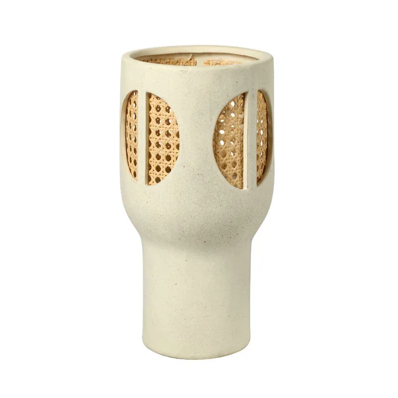 Modern wabi sabi creative imitation rattan ceramic vase villa clubhouse living room entrance high sense