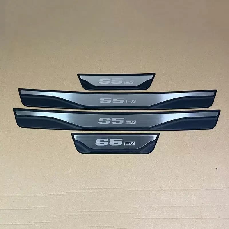 For MG S5 EV 2024 2025 2026 2027 Car Door Sill Cover Kick Scuff Plate ABS Steel Protector Guard Pedal Styling Auto Part Supplies