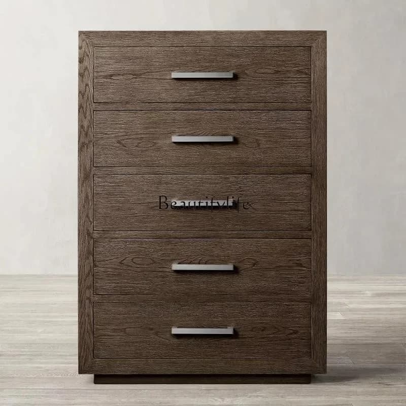 yj21  American Country Style Solid Wood Vintage Storage Cabinet Light Luxury Modern Simple Solid Wood Vintage Storage Cabinet