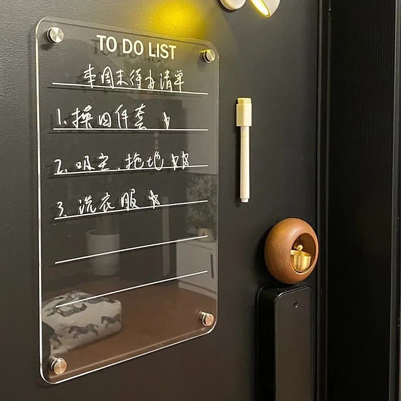 Magnetic Acrylic Dry Erase Board, Fridge Weekly To Do List Planner Board with White Marker