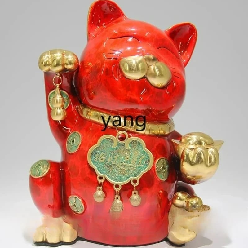 CX  Lucky Cat Copper Ornament Living Room Tabletop Ornament Decorative Crafts
