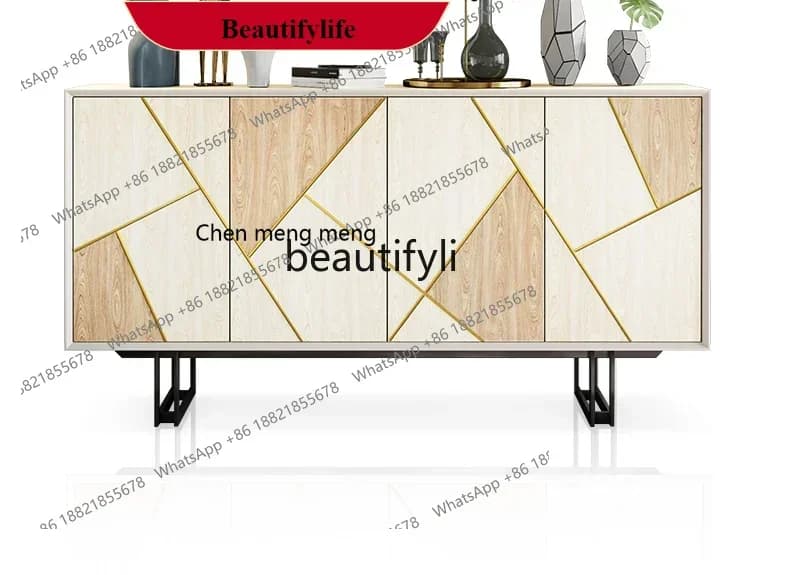 G153 Italian Home Entrance Cabinet Modern Simple and Light Luxury Style Decorative Locker Nordic Storage Cabinet