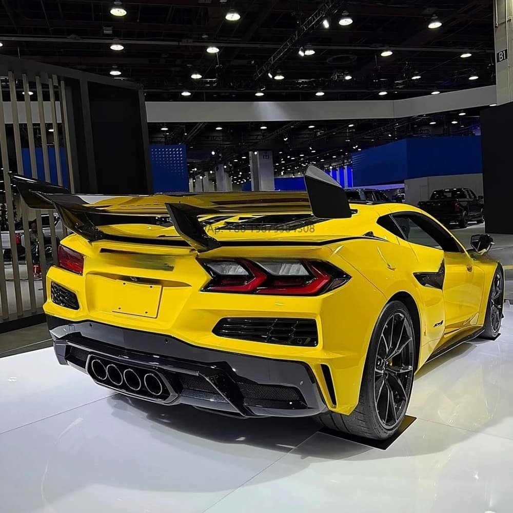 Perfect Fitment  DRY Carbon Fiber Rear Wing for Corvette C8 Z06 to Zr1 Style Rear Spoiler High Wing