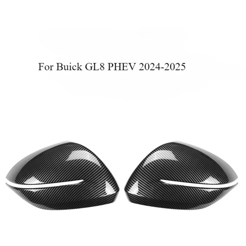 For Buick GL8 PHEV 2024-2025 Luxury Side Mirror Covers – Gloss Black/Carbon Fiber ABS Plastic Protective Shells