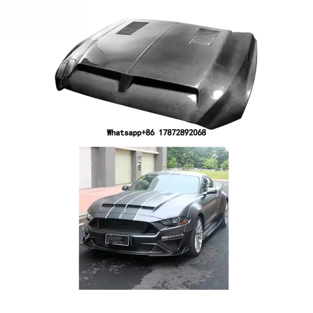 Customized Super Snake Style Hood for Mustang 2015-2024 Upgraded 2024 Mustang Carbon Fiber Hood