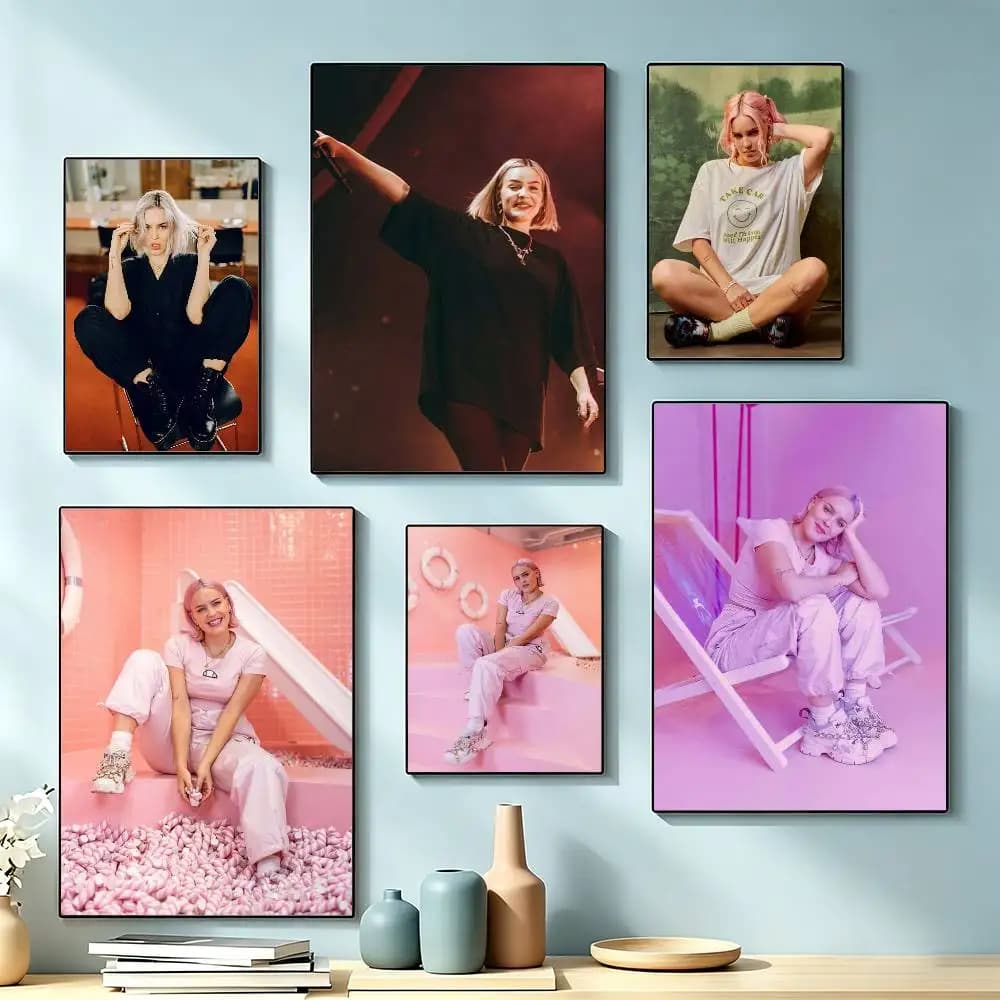 Pop Singer-Songwriter A-Anne M-Marie  Poster Waterproof Wall Art Sticker For Bar Living Room Vintage Decor High Quality Print