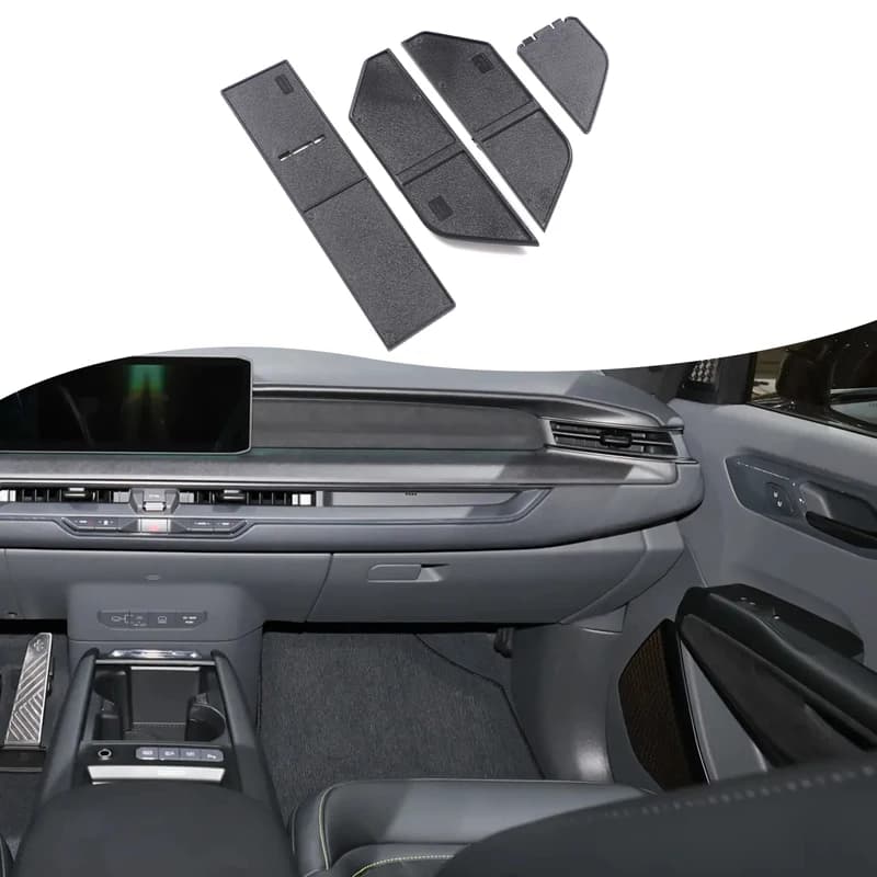 For Kia EV9 2024-2025 Automotive passenger glove box partition ABS black Automotive modification Accessories