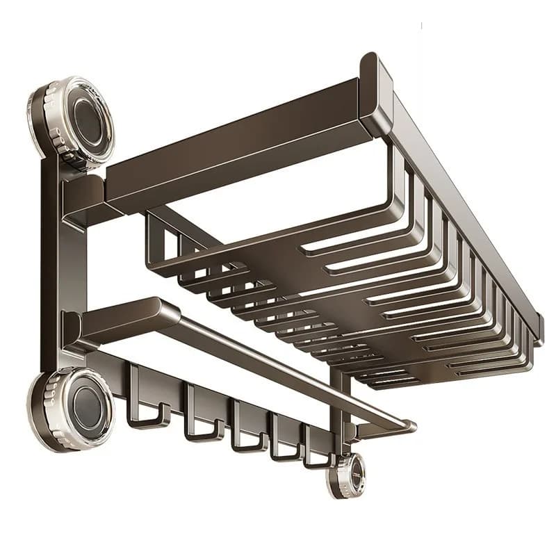 Suction cup towel rack storage rack, no-drill bathroom storage rack