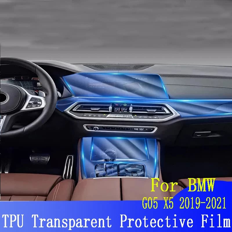 TPU  Car Interior Screen Protector Central Console Navigation Gearbox Protective Film Sticker For BMW X5 G05 2019