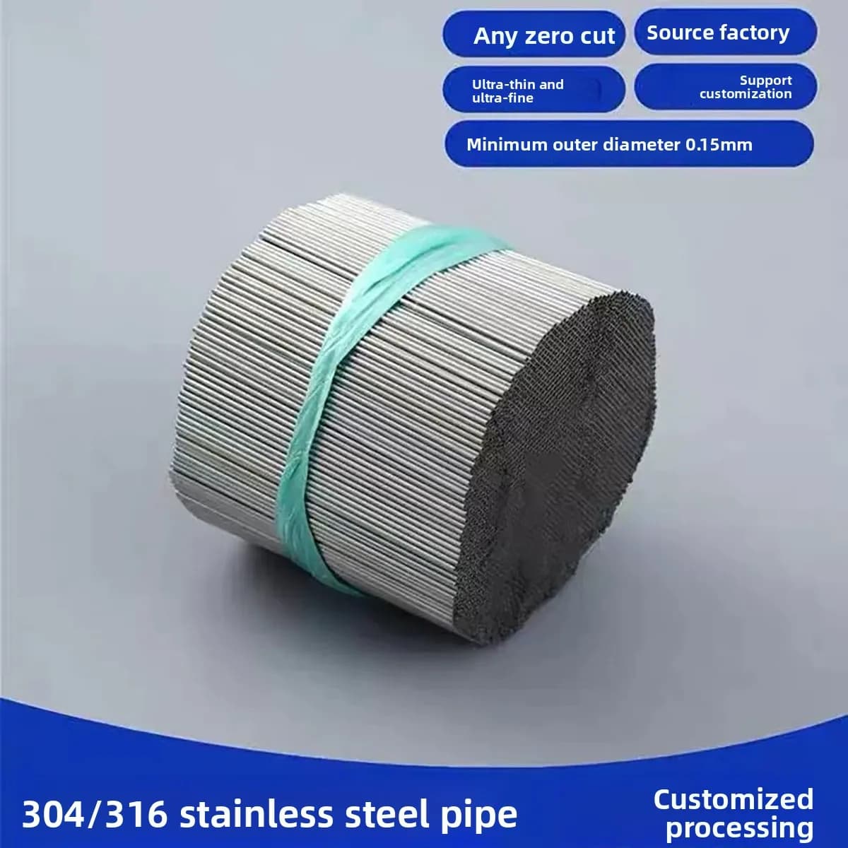 304 Stainless Steel Capillary Tube Hollow Needle Tubing, Outer Diameter 0.3/0.4/0.5/0.6/0.7/0.8/0.9mm