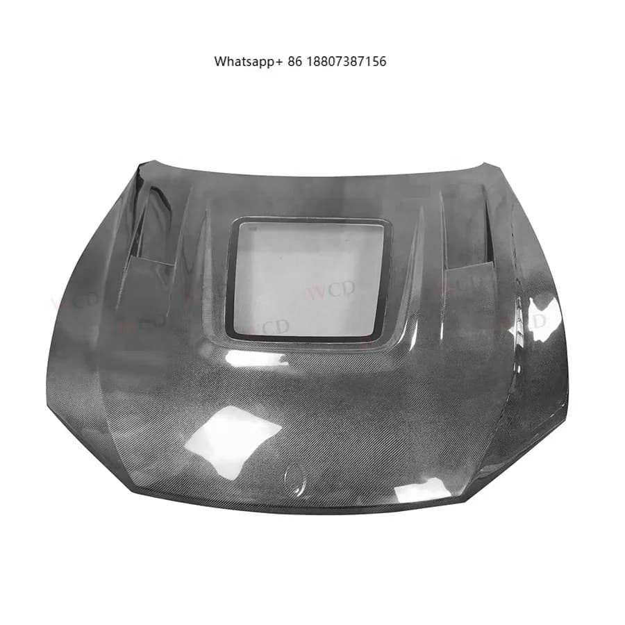 TC Style Carbon Fiber Engine Hood Bonnet forMaserati Levante Transparent Front Hood Cover 2016-2021