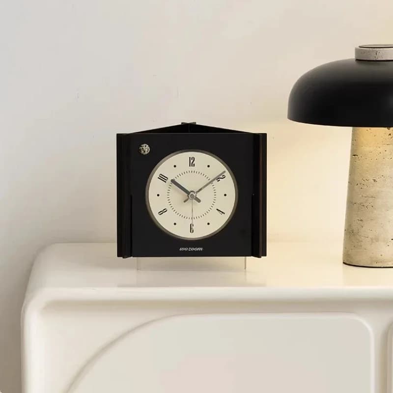 Scandinavian Modern Tabletop Clock Silent Analog Decorative Timepiece Living Room Home Decor Simple Desktop Display Shelf