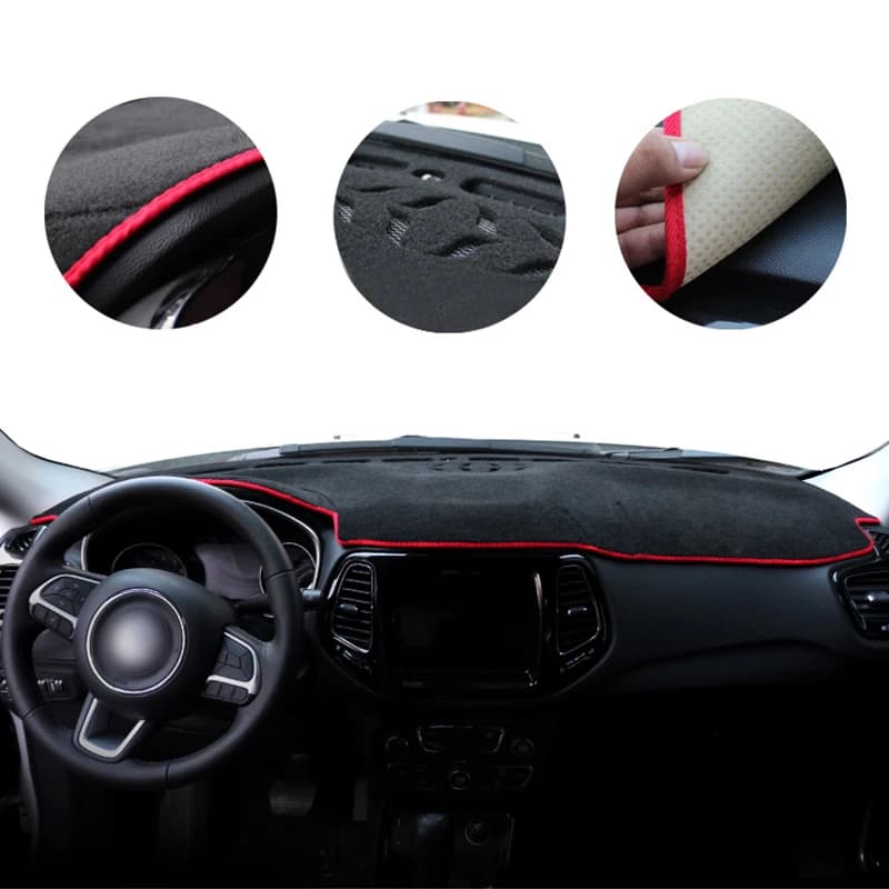 For Jeep Compass MP M6 2017 2018 2019 2020 2021 2022 2023 2024 2025 1pc Car Dashboard Cover Sunshade Anti-UV Carpet Non-slip Pad