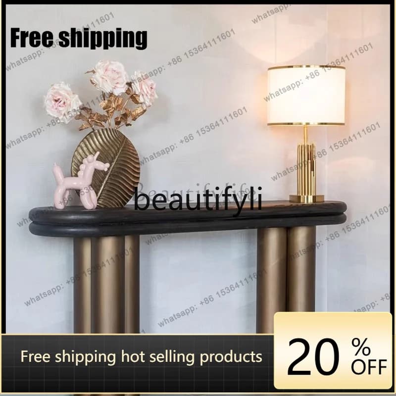 Factory Direct Solid wood retro entrance table, entrance door end view table, villa creative entrance table
