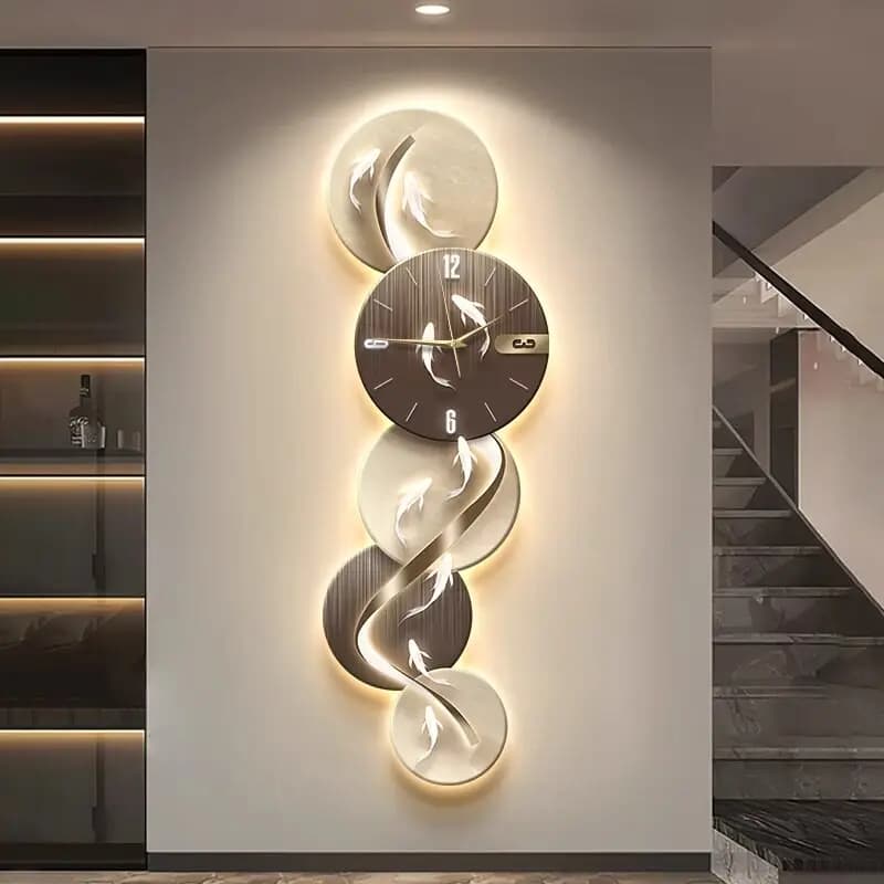 Aesthetic Minimalist LED Wall Clock Luxury Living Room mural Clocks Bedroom Mute Watch Corridor Wall Lamp Clock Room Decoration