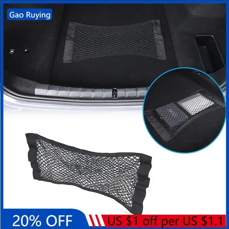 Gao Ruying For BMW 7 Series G70 2024-2025 Car Trunk Cargo Organizer Storage Elastic Mesh Bag Luggage Cargo Car Accessories