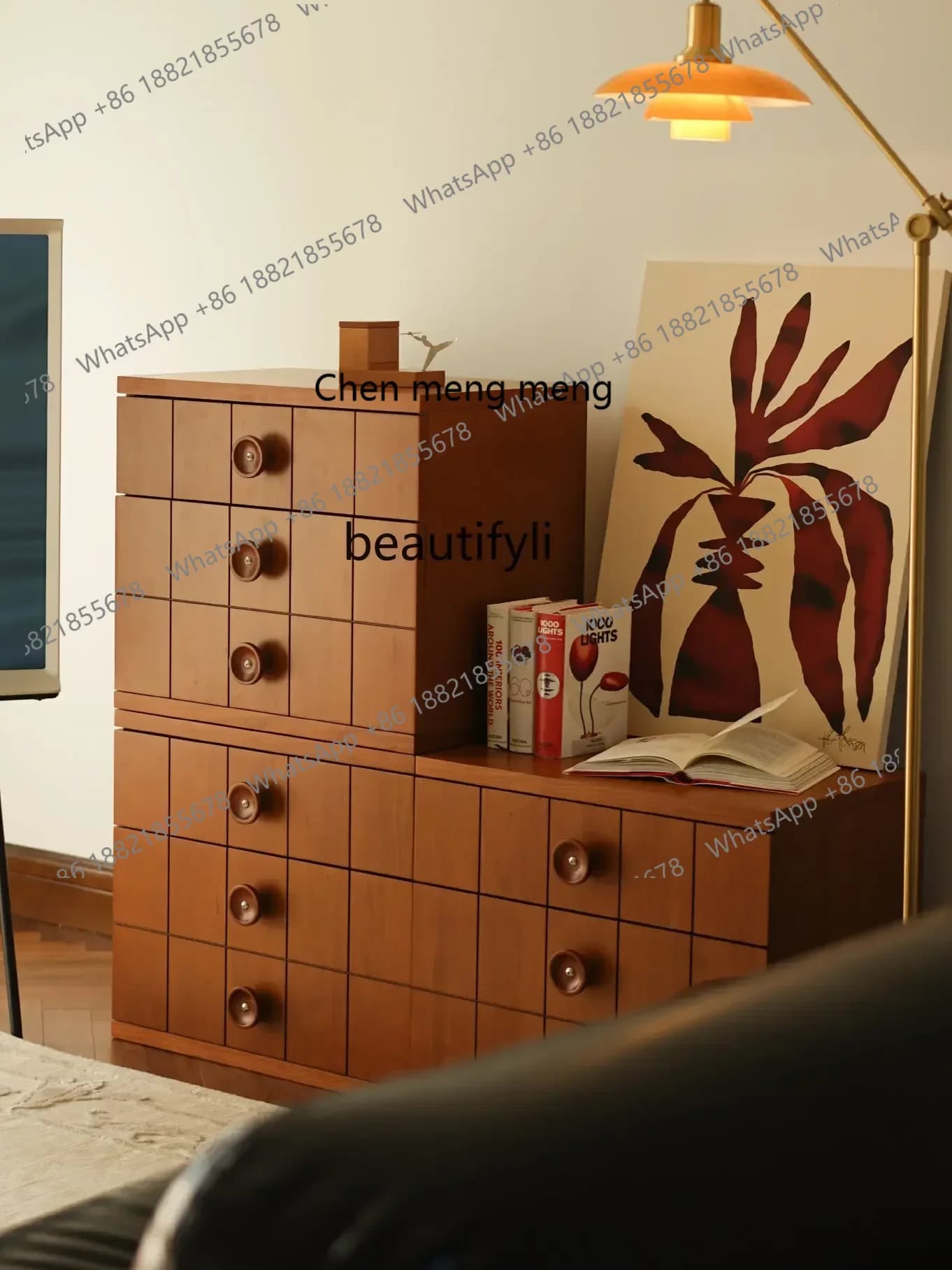 ss 8350  Module Solid Wood Cabinet Bedside Table TV Dining Side Chest of Drawers Storage Wardrobe Home Bedroom
