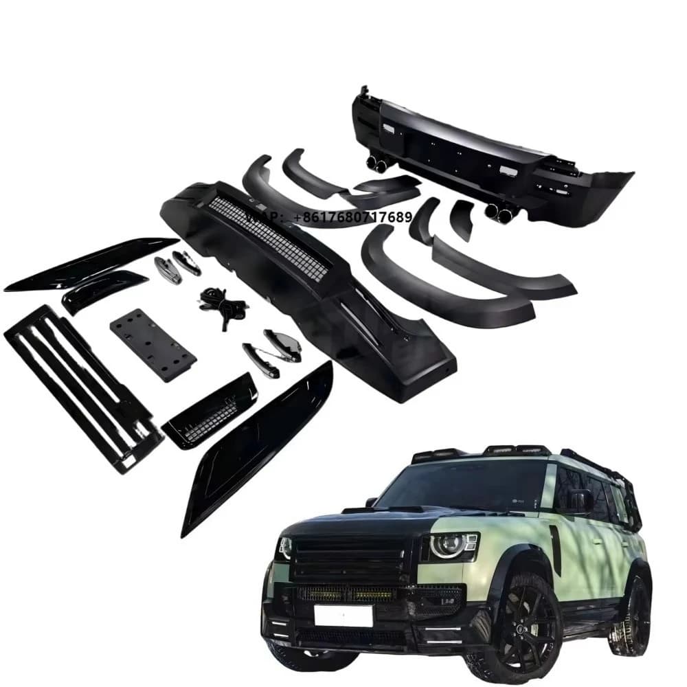 LM Style Wide Body Kit for  Defender 90/110, Plastic Front Lip Rear Diffuser Wheel Brow