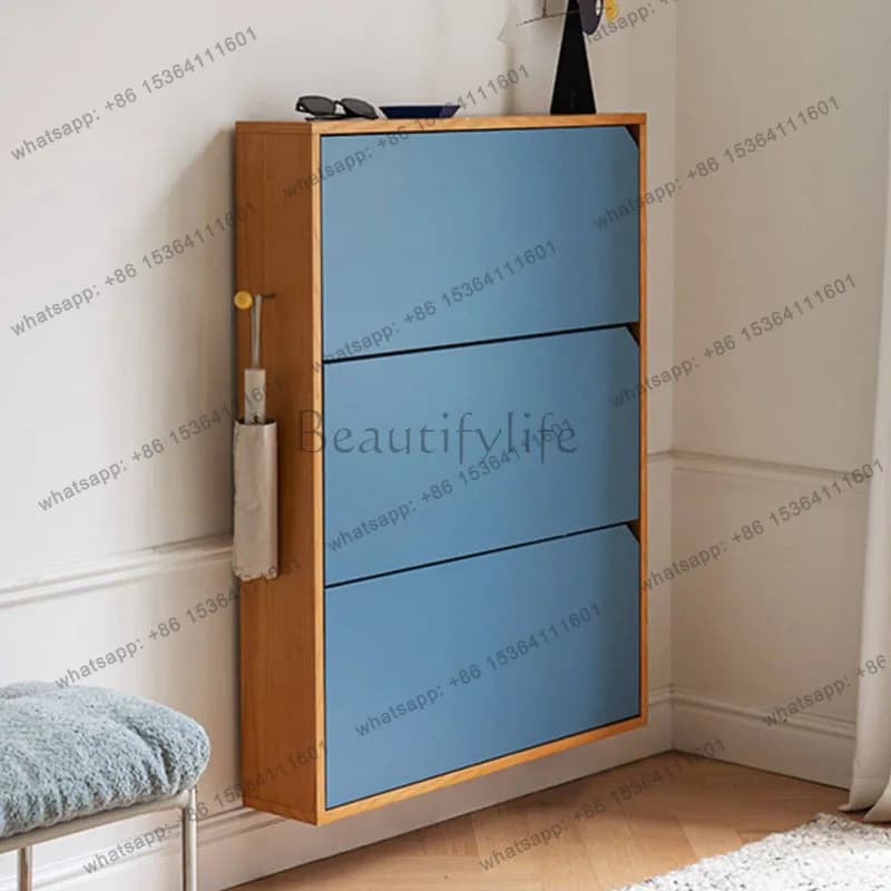 Factory Direct Sales Wooden Modern Shoe Shelf Designer Organizer Storage Vertical Cupboard Shoe Cabinet Display Hidden Archivado