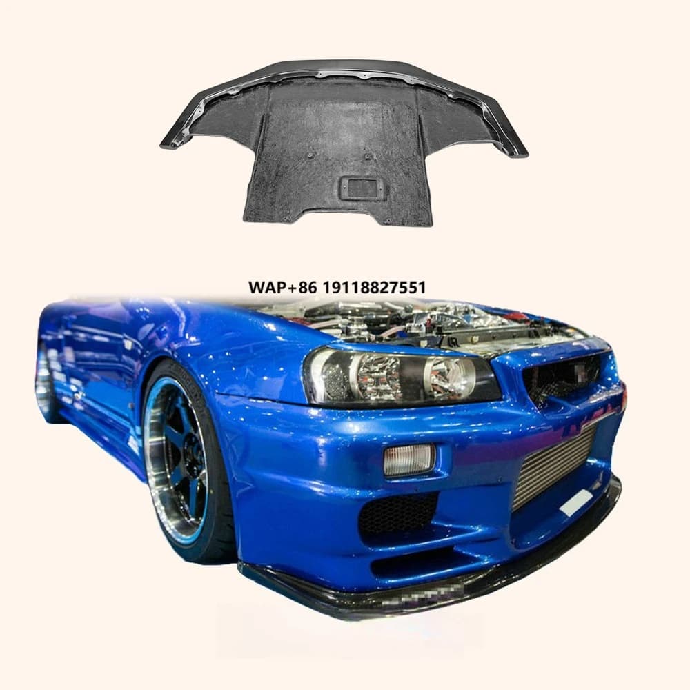 For Skyline Fiber Glass 98-02 R34 GTR TS STYLE FRONT DIFFUSER