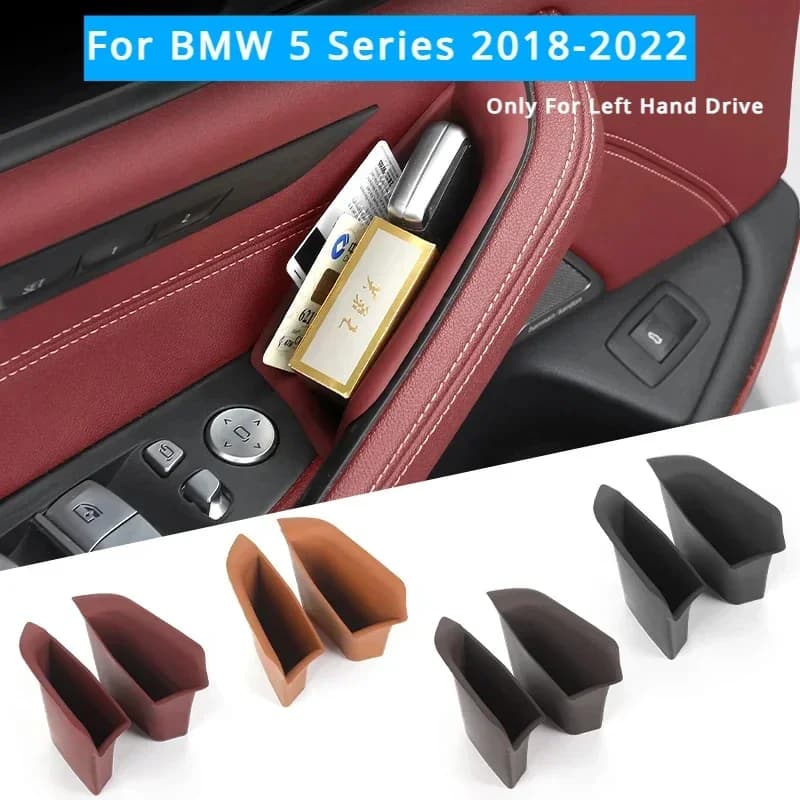 Car Door Handle Storage Box for BMW G30 5 Series 2018-2022 Inner Door Handles Sundries Organizer Box Phone Holder Accessories