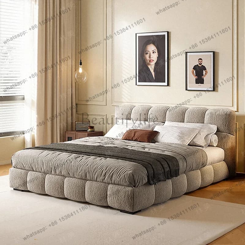 FG Double King Size Bed Sleeping Safe Space Saving Multifunctional Design Bed Massage Frame Letto Matrimoniale Unique Furniture