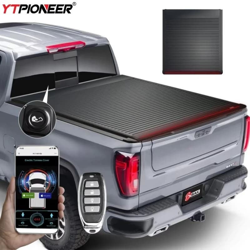 For 2018 2020 2022 GMC Sierra 1500 At4 Pick Up Aluminum Hard Electric Back Tonneau Cover Retractable Truck Bed Cover