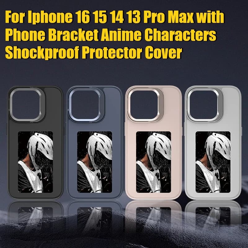 NFC Ink Diy Photo Phone Case for Iphone 16 15 14 13 Pro Max with Phone Bracket Anime Characters Shockproof Protector Cover