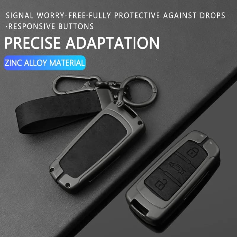Zinc Alloy Leather Car Remote Key Case Cover Shell Fob for VW Volkswagen Touareg 2019 2020 2021 2022 2023 Protector Accessories