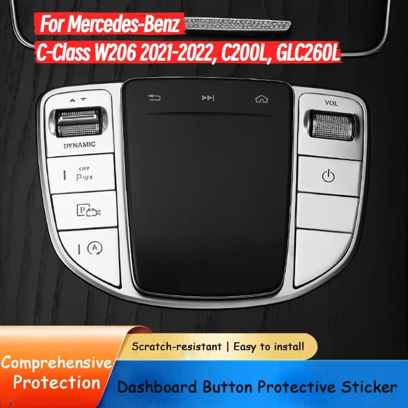 Car Interior Protecting The Center Mouse Stickers  Buttons Suitable For Mercedes-Benz C-Class W206 2021-2022, C200L, GLC260L