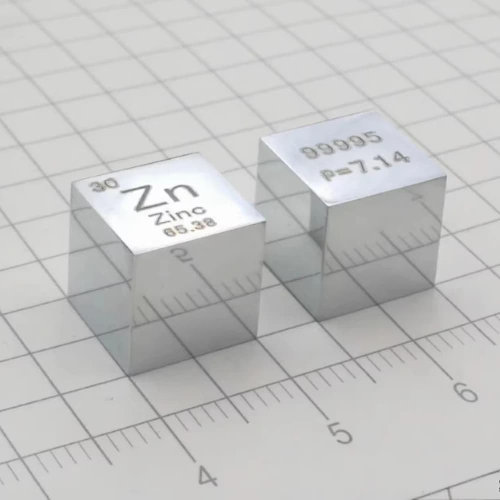 Zinc Cube Ornament Metal Collection Display Decoration Scientific Research Education Model Periodic Table Enthusiast Gift