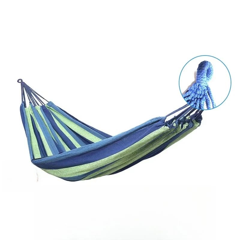 Adult multi-color hammock with tote bag Heavy-duty cotton canvas luxury hammock with steel frame