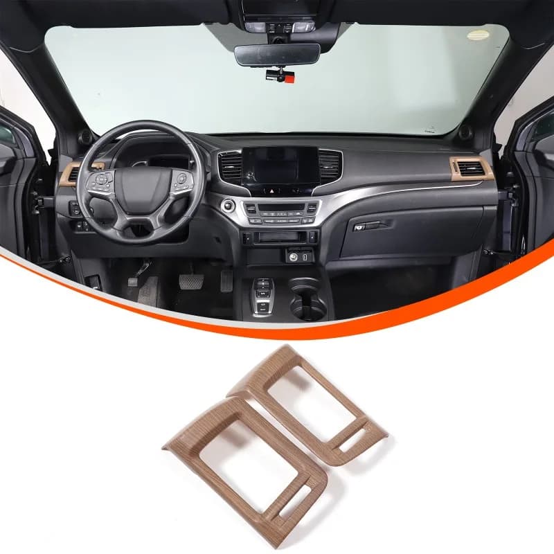 ABS Pear Wood Grain Dashboard Side Vent Frame For  2015-2022 Honda Pilot Car Interior  Accessories