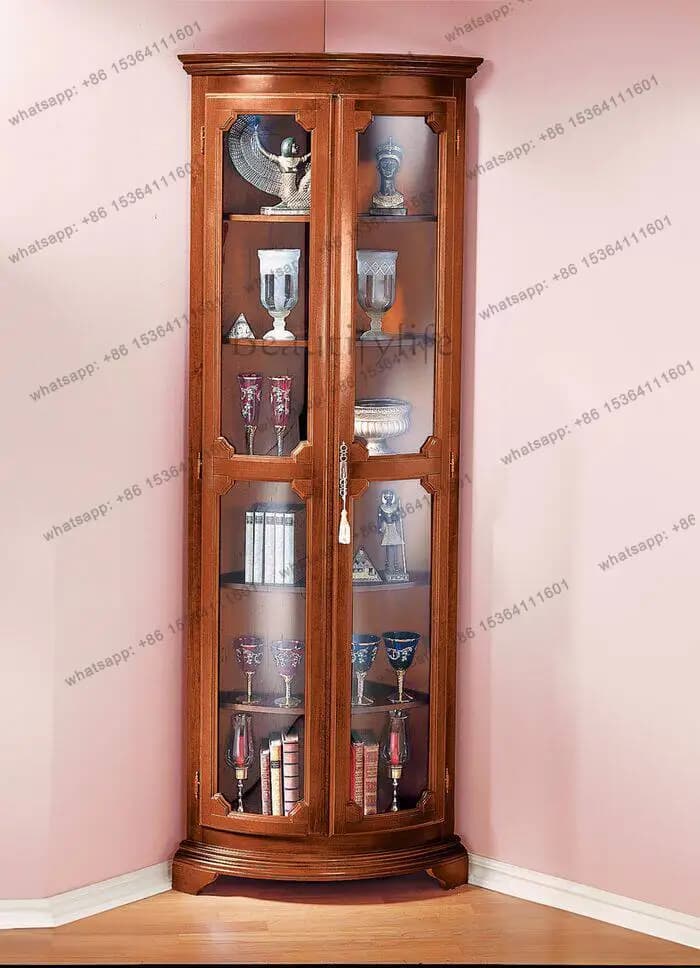 XX  Solid Wood Living Room Floor-to-ceiling Glass Door Display Cabinet Multi-layer Locker