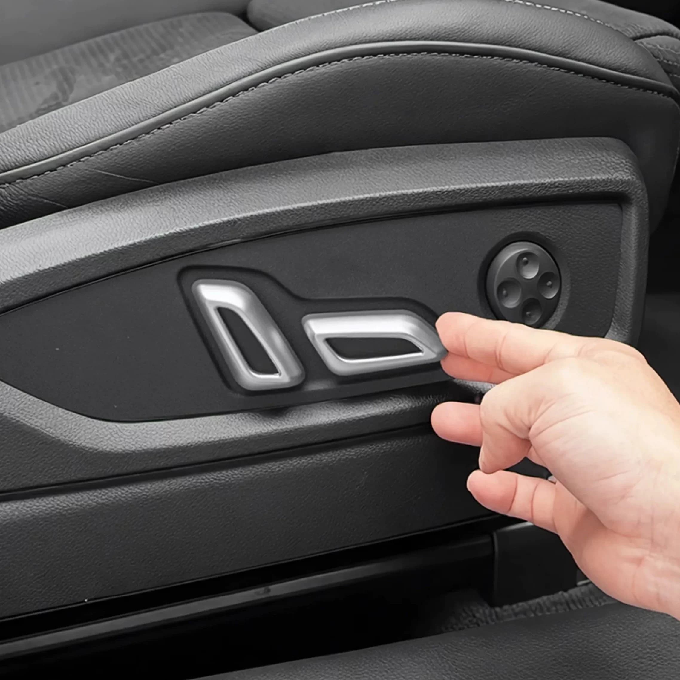 Chrome Seat Adjustment Button Covers for Audi A6L C8 2019-2022 Q3 F3 A7 4k 2019-2025 Q7 Q8 4M 2020-2025 Car Interior Stickers