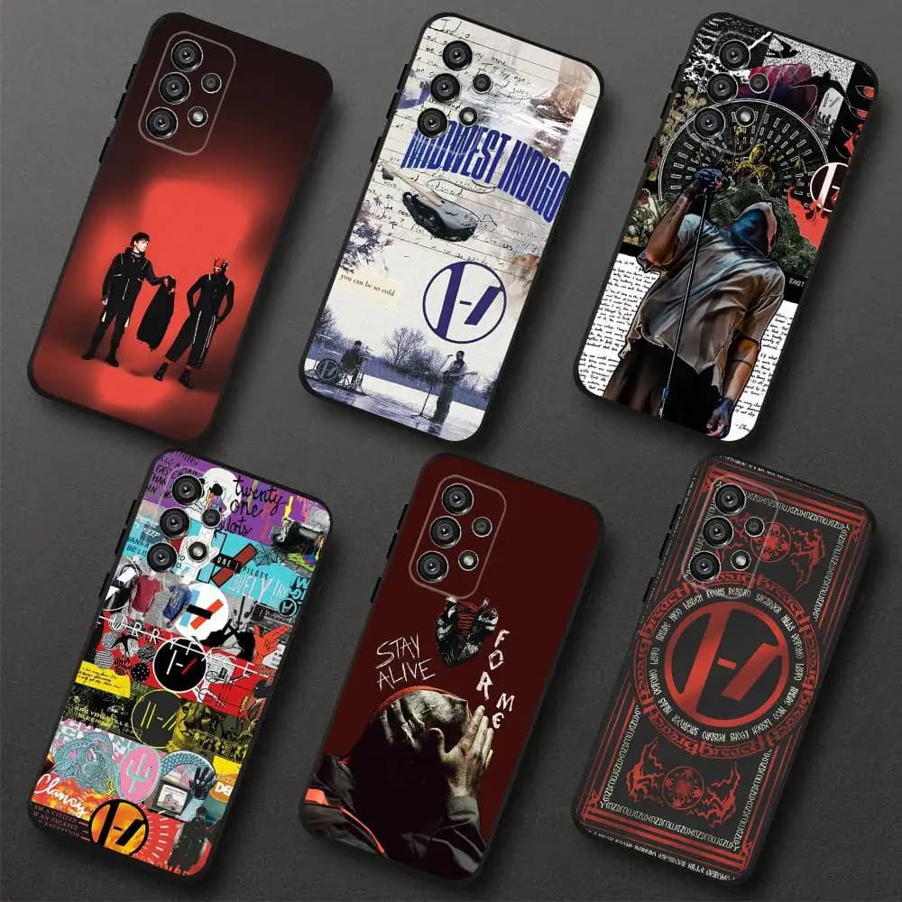 T-Twenty One Pilots Phone Case For Samsung S 25,24,23,22,30,21,10,9,Ultra,Plus,Lite,FE,4,5G Black Soft Case