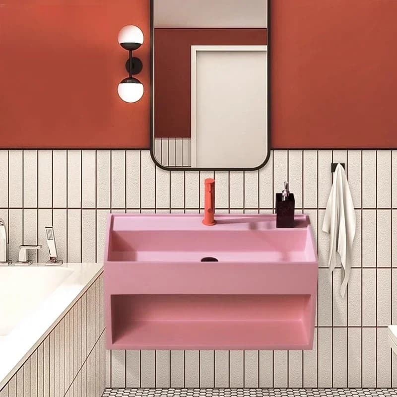 Luxury Small Apartment Light Color Art Acrylic Basin Hand Wash Face Basin Pure Acrylic Material for Balcony