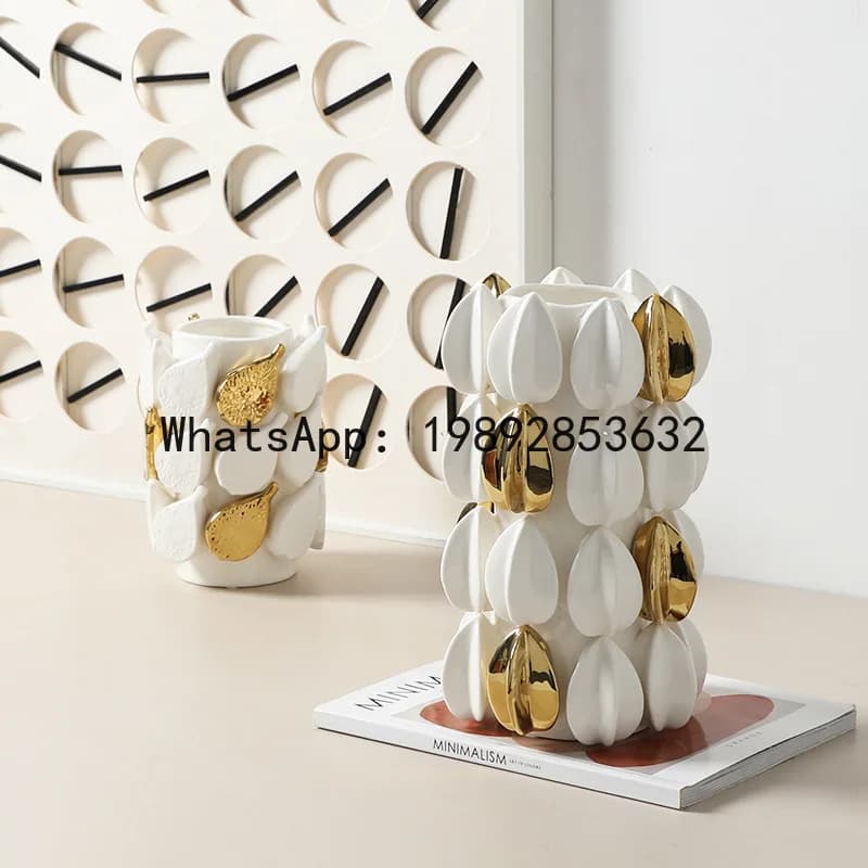 Z6 Modern Light Luxury Creative Fruit Real Ceramic Vase Exhibition Hall Villa Coffee Table Ornament