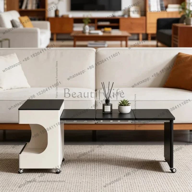 LSModern minimalist coffee table Nordic high-end living room central coffee table telescopic design home furniture mueble FYCT