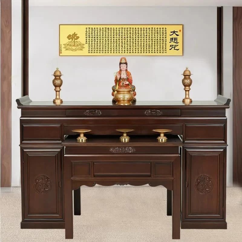 CZ Solid Wood Altar Table Home Incense Table God of Wealth  Incense Table Altar Incense Case Buddha Shrine Altar