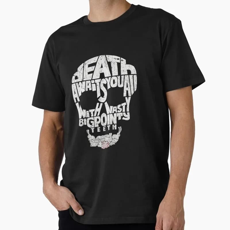 Death by Rabbit Funny Monty Python Gift T-shirt 0701 Short Sleeve O-Neck Graphic clothes All size Tops S-6XL